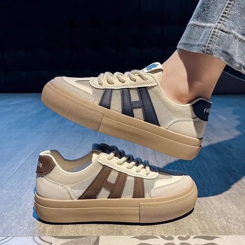 Women Thick Soled White Casual Sneakers 2025 - Image 6