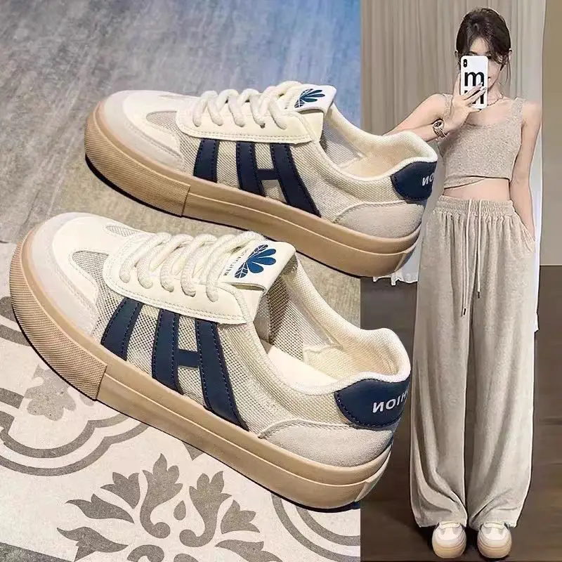 Women Thick Soled White Casual Sneakers 2025 — feature 1
