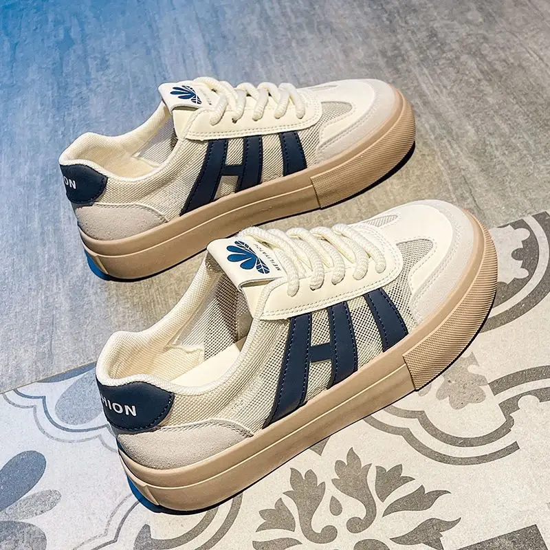 Women Thick Soled White Casual Sneakers 2025 - Image 2