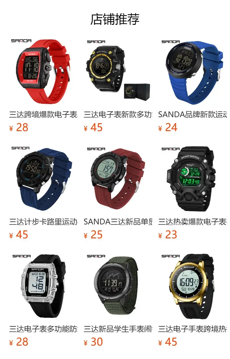 Sanda Digital Watch Gold Black Multifunctional Waterproof Sports Wear — feature 1