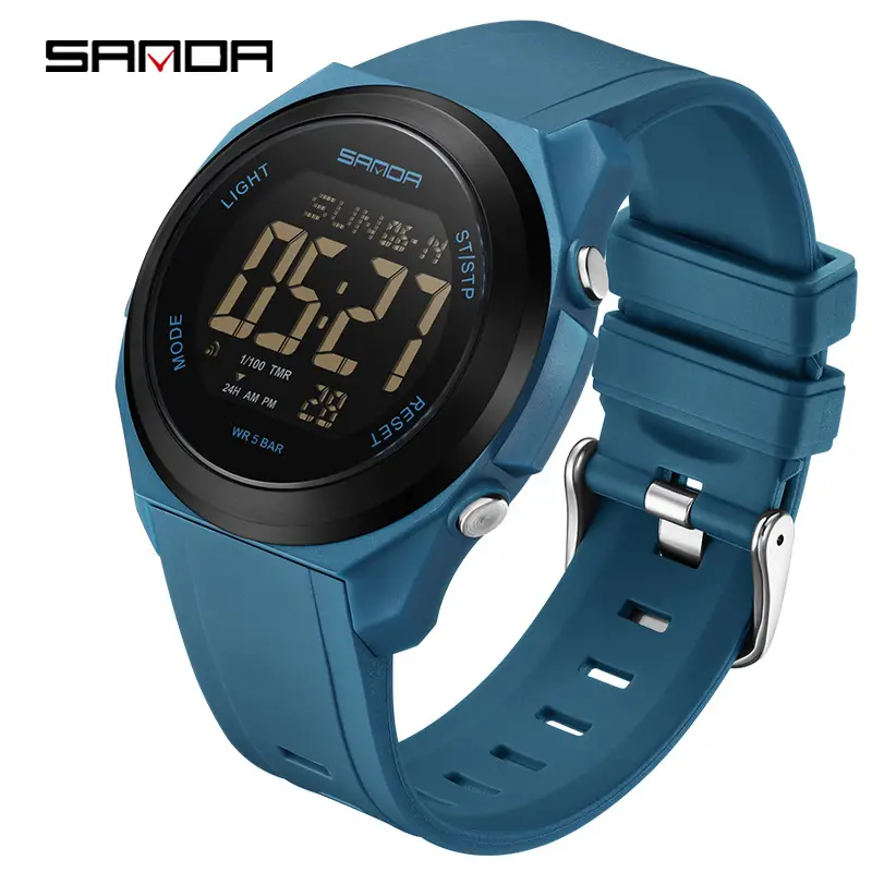 Sanda Digital Watch Gold Black Multifunctional Waterproof Sports Wear - Image 5