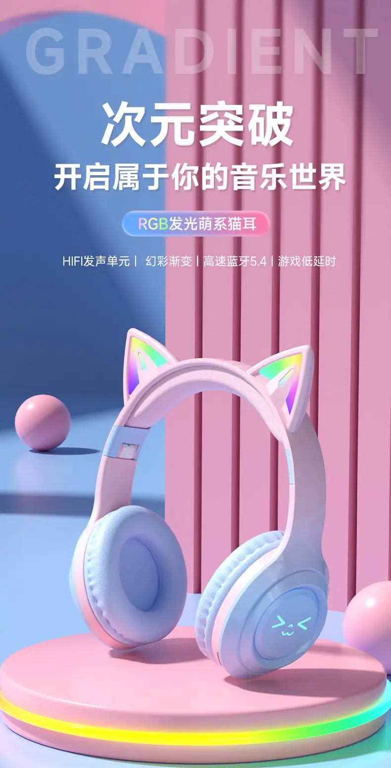 Wireless Cat Earheadset with Bluetooth 5.0 & Noise Reduction — feature 1