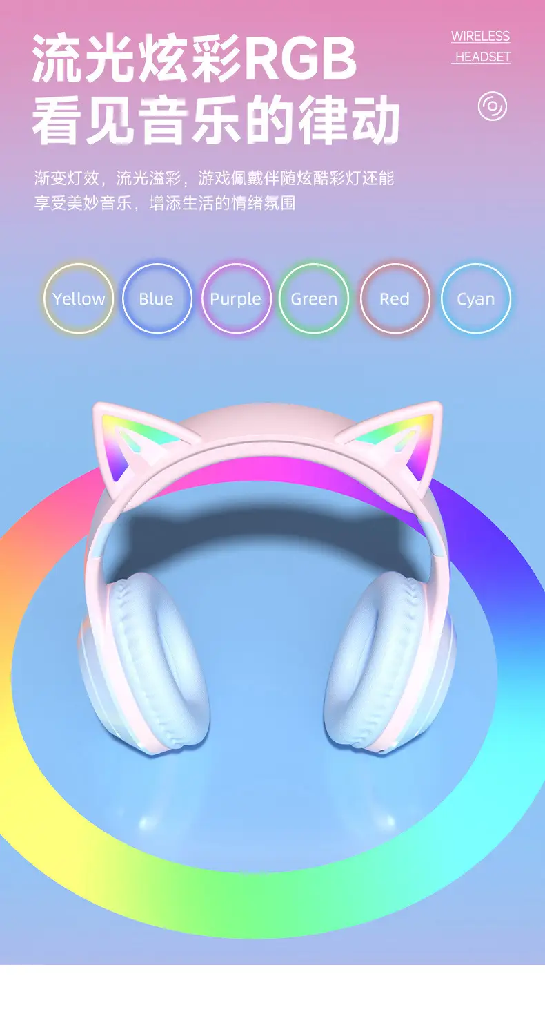 Wireless Cat Earheadset with Bluetooth 5.0 & Noise Reduction — feature 10