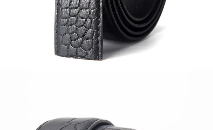 Men's Genuine Leather Fish Maw Belt Black — feature 11