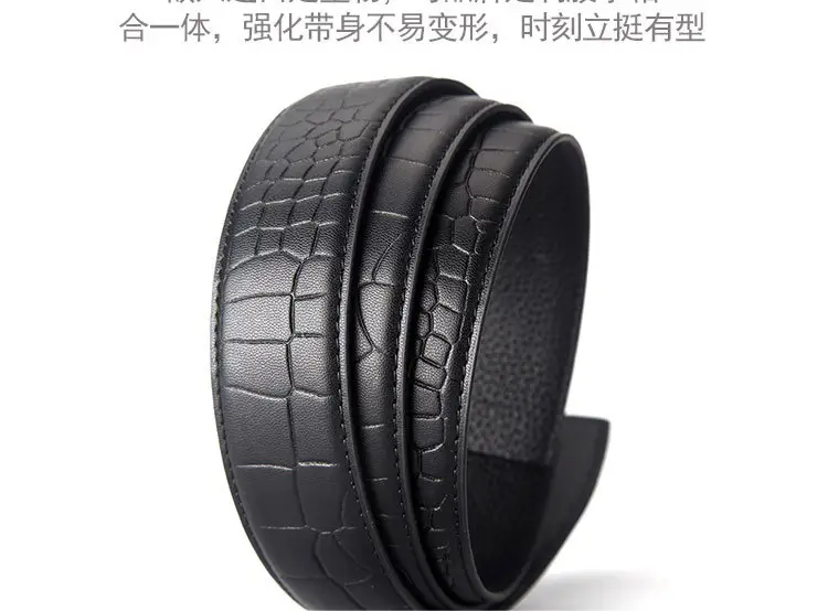 Men's Genuine Leather Fish Maw Belt Black — feature 6