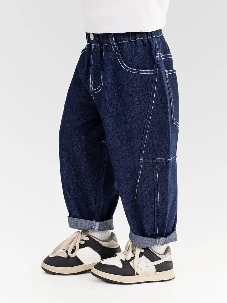 Valley of the Wind Boys Dark Blue Stressed Trousers Medium Small - Image 5