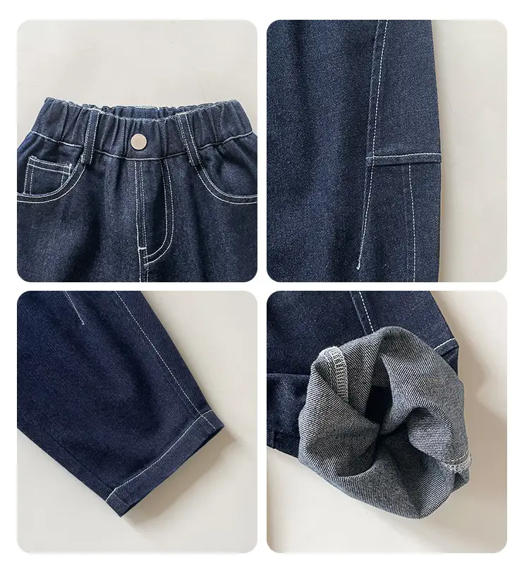 Valley of the Wind Boys Dark Blue Stressed Trousers Medium Small β feature 6