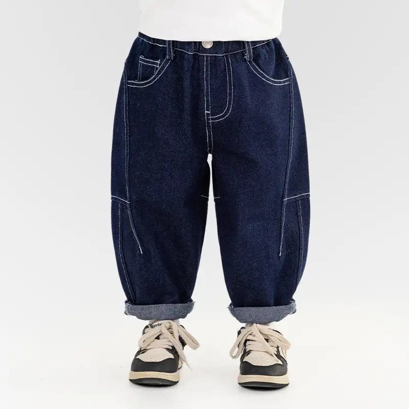 Valley of the Wind Boys Dark Blue Stressed Trousers Medium Small