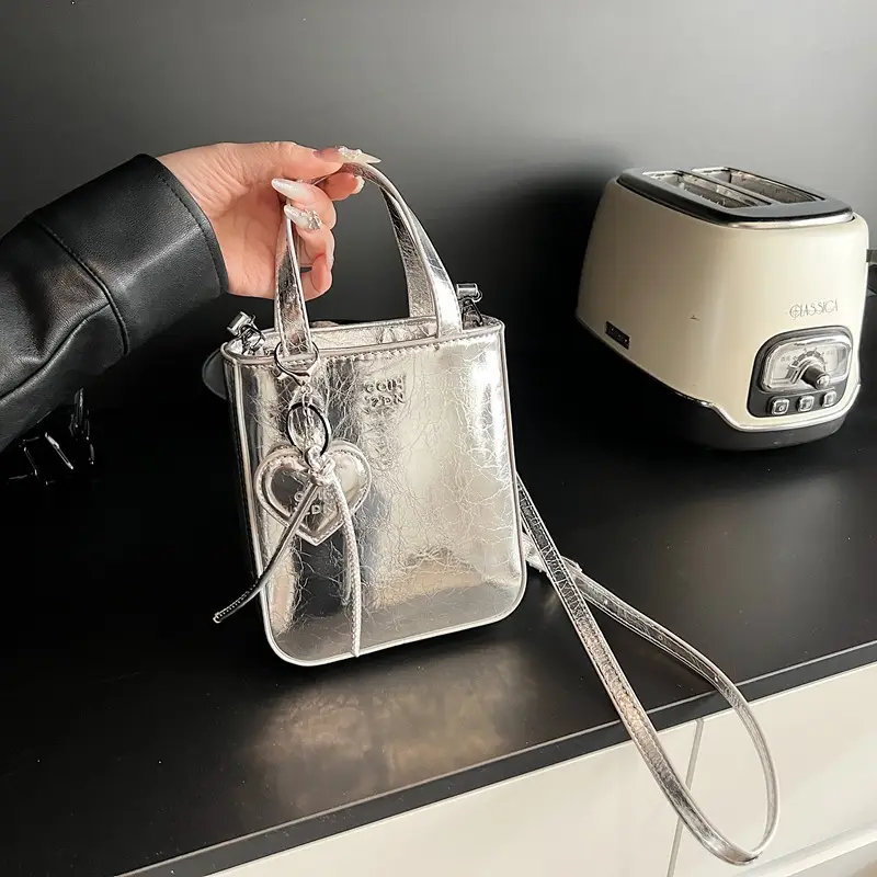 Trendy Crossbody Phone Bag for Girls Solid Brown