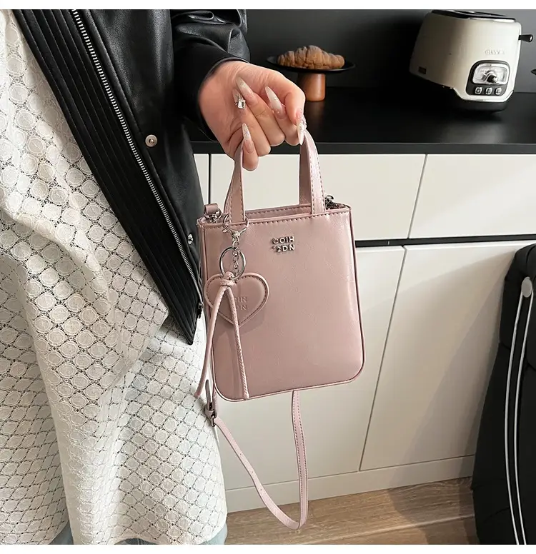 Trendy Crossbody Phone Bag for Girls Solid Brown — feature 16
