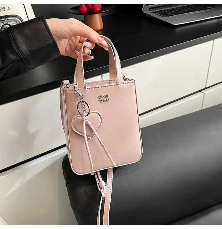 Trendy Crossbody Phone Bag for Girls Solid Brown — feature 17
