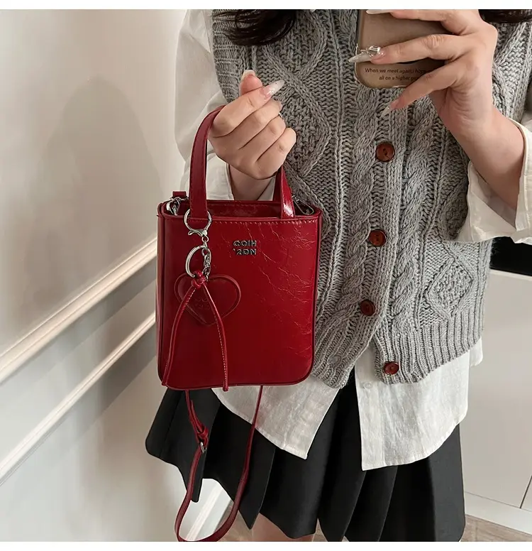 Trendy Crossbody Phone Bag for Girls Solid Brown — feature 20
