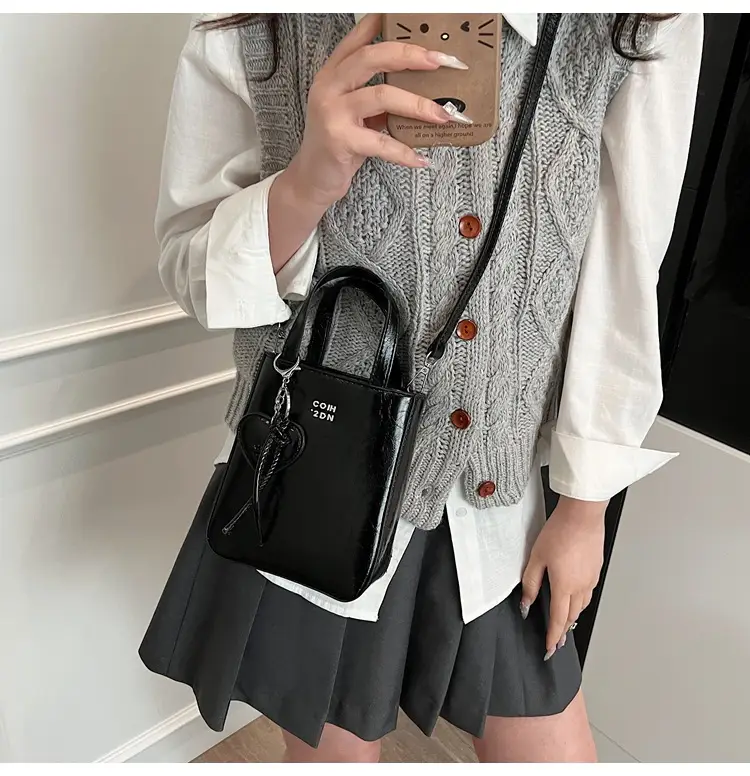 Trendy Crossbody Phone Bag for Girls Solid Brown — feature 22