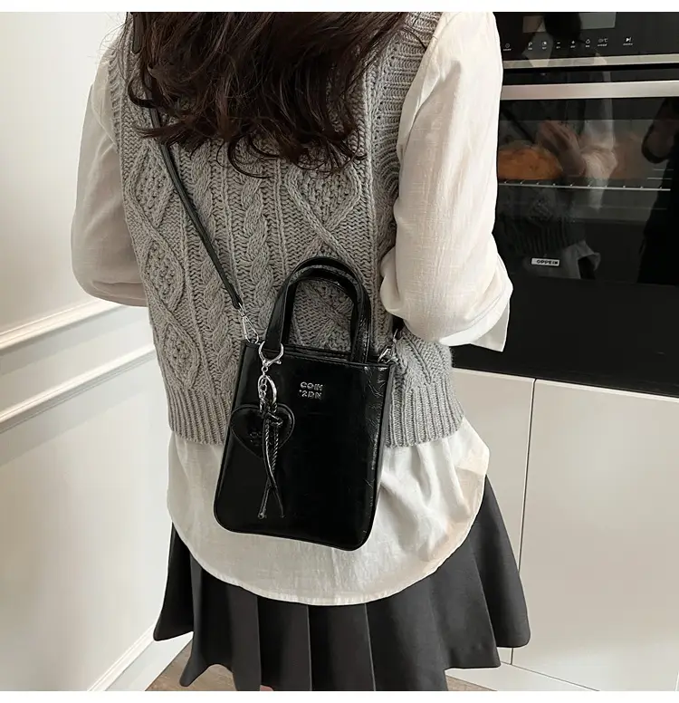 Trendy Crossbody Phone Bag for Girls Solid Brown — feature 23