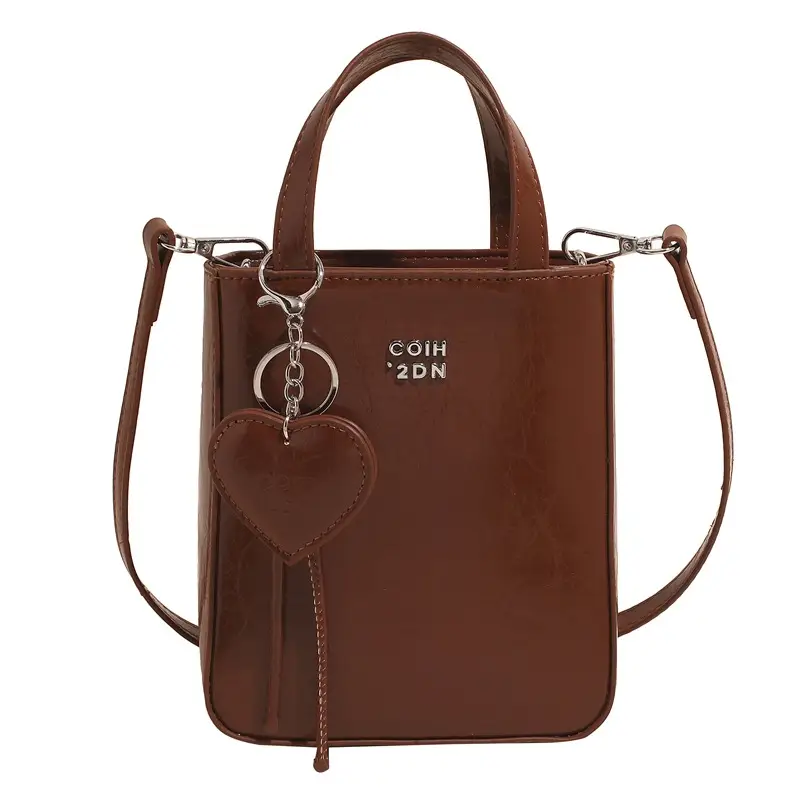 Trendy Crossbody Phone Bag for Girls Solid Brown