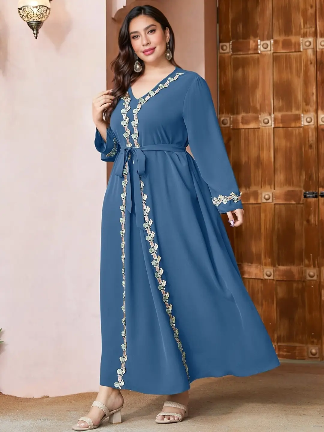 Elegant and Stylish Gold-Stamped Lace Patchwork Dress Set for Women 2025 Cross-Border Plus Size Dress