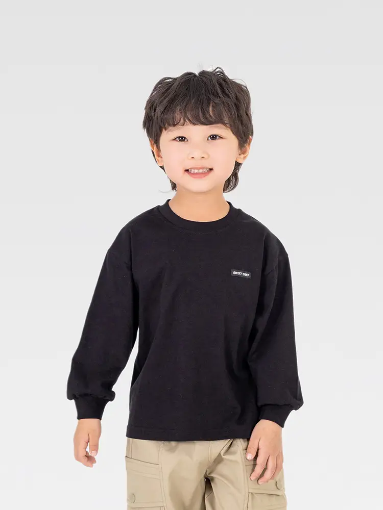 Children's White Long Sleeve Korean Style T-Shirt Boys Spring Autumn