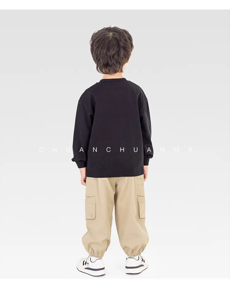 Children's White Long Sleeve Korean Style T-Shirt Boys Spring Autumn — feature 23