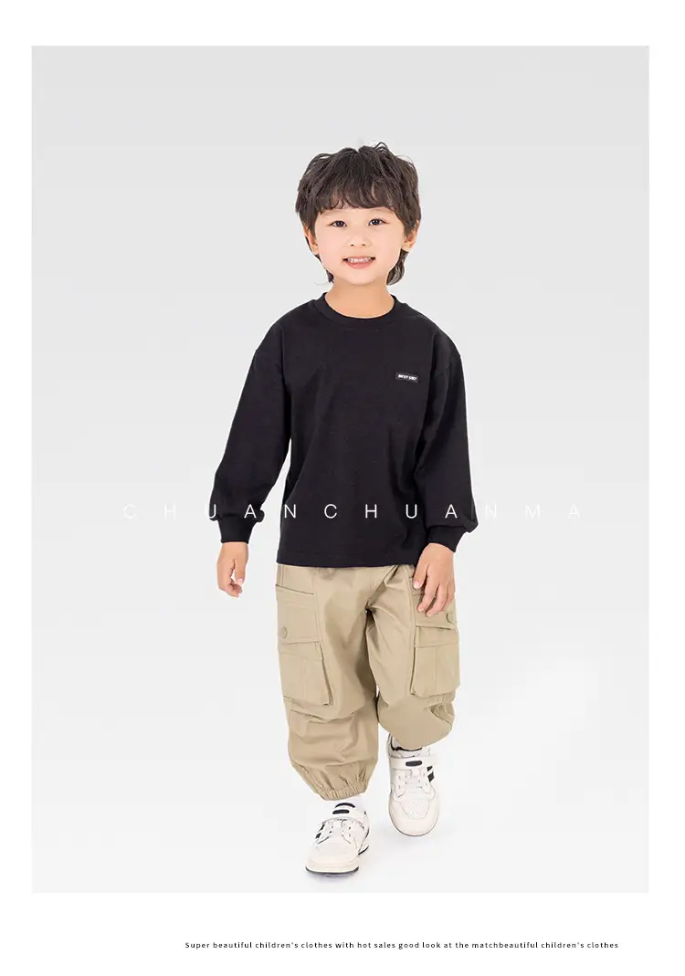 Children's White Long Sleeve Korean Style T-Shirt Boys Spring Autumn — feature 24