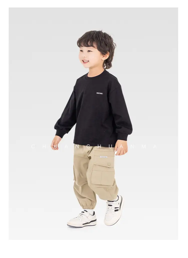 Children's White Long Sleeve Korean Style T-Shirt Boys Spring Autumn — feature 25