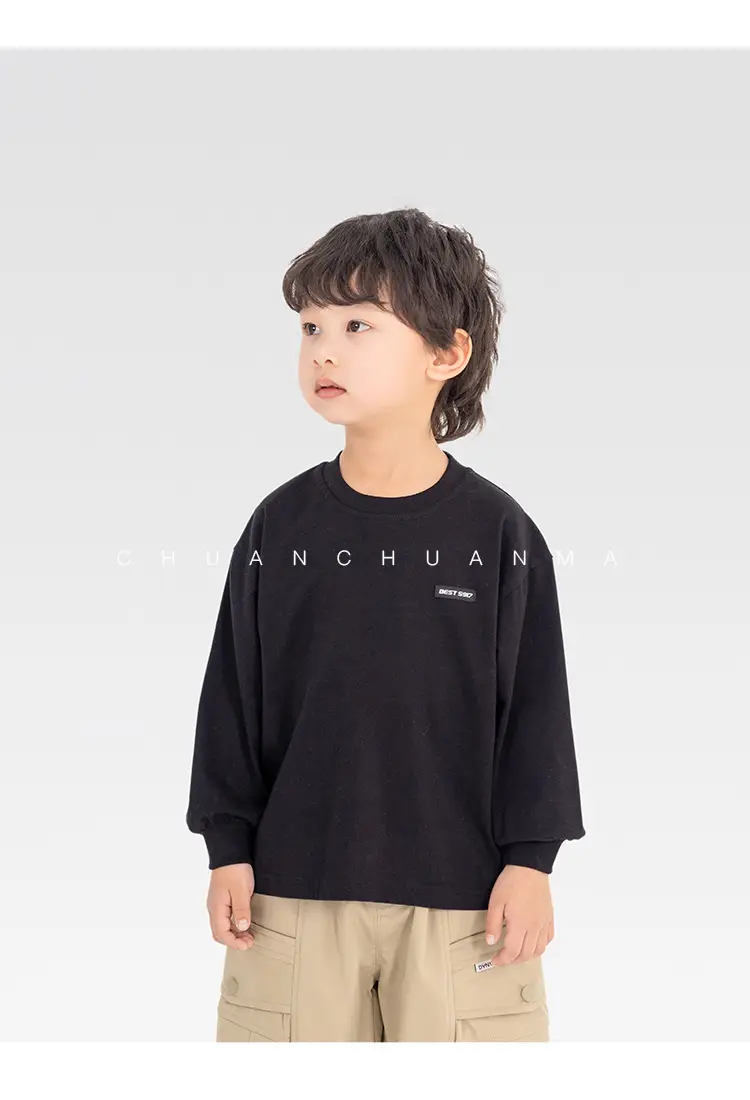 Children's White Long Sleeve Korean Style T-Shirt Boys Spring Autumn — feature 26