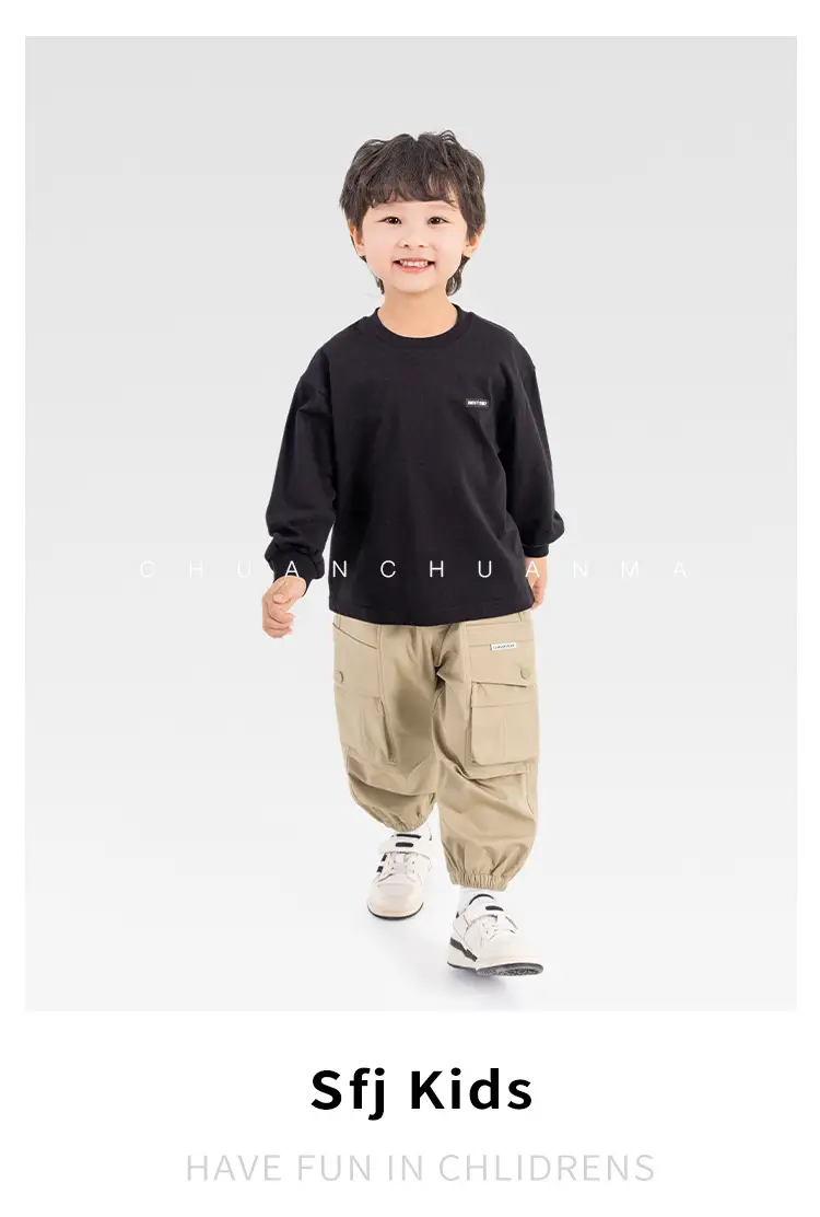 Children's White Long Sleeve Korean Style T-Shirt Boys Spring Autumn — feature 27