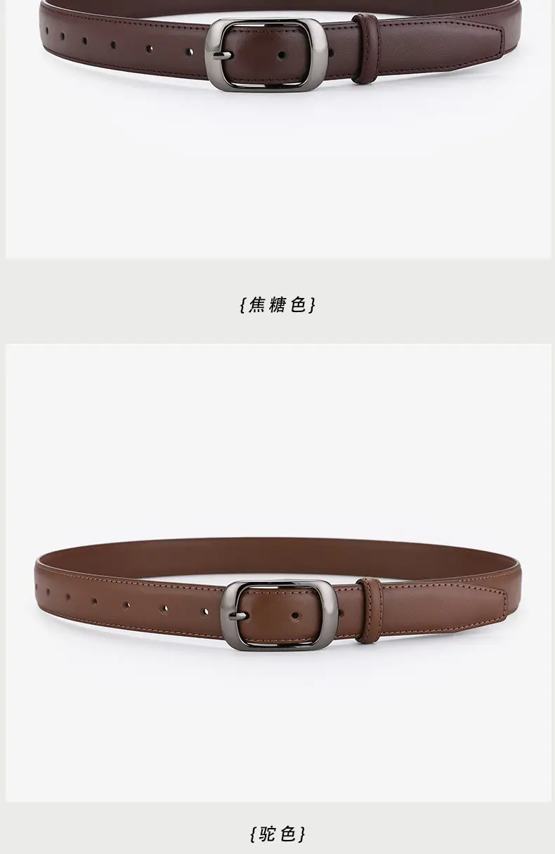 Men Women White Leather Belt Casual Decorative — feature 9