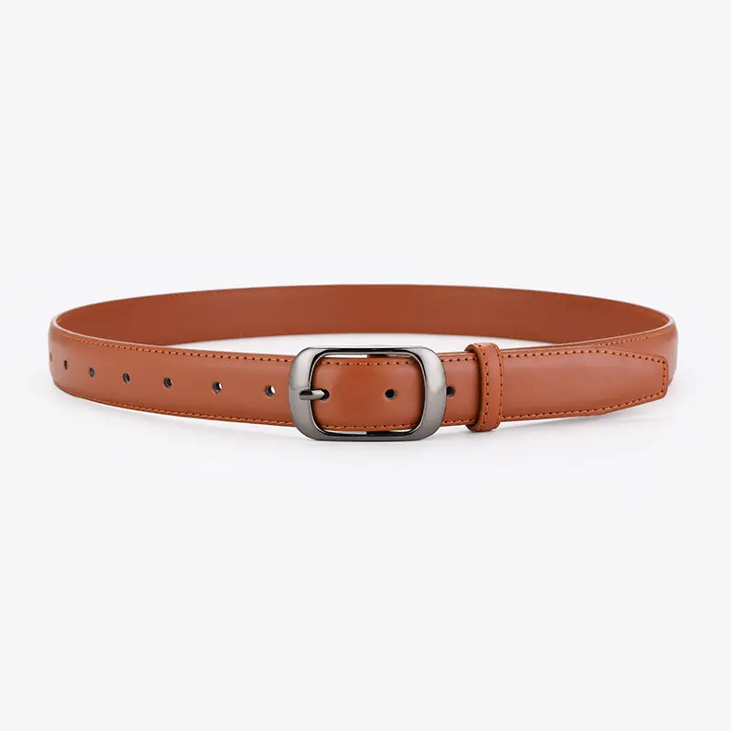 Men Women White Leather Belt Casual Decorative - Image 2