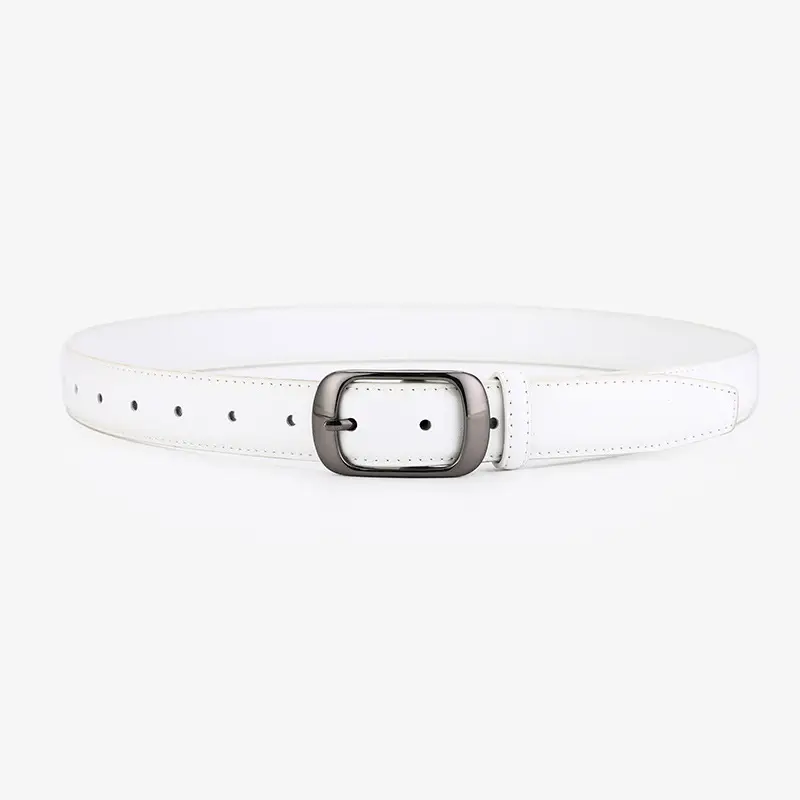 Men Women White Leather Belt Casual Decorative - Image 6