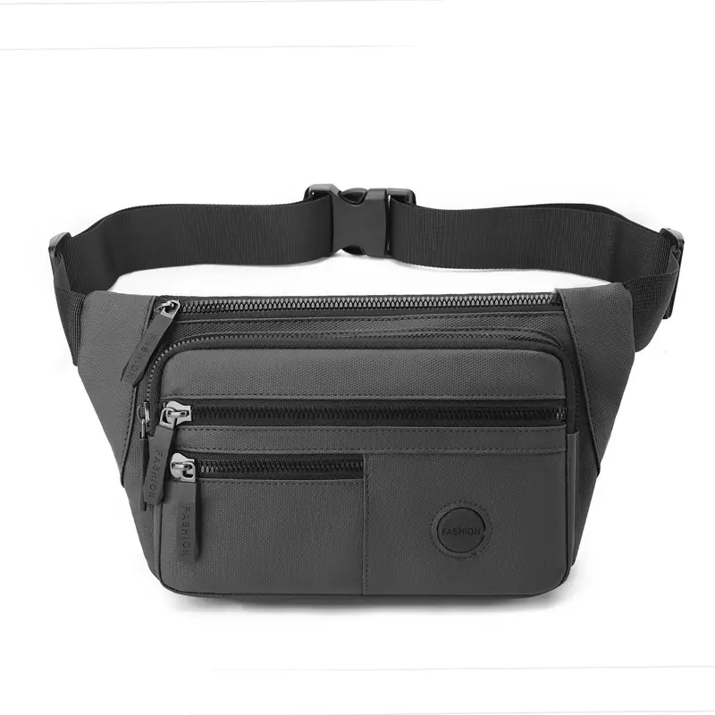 Men's Black Crossbody Waist Bag Large Capacity Oxford Cloth - Image 3