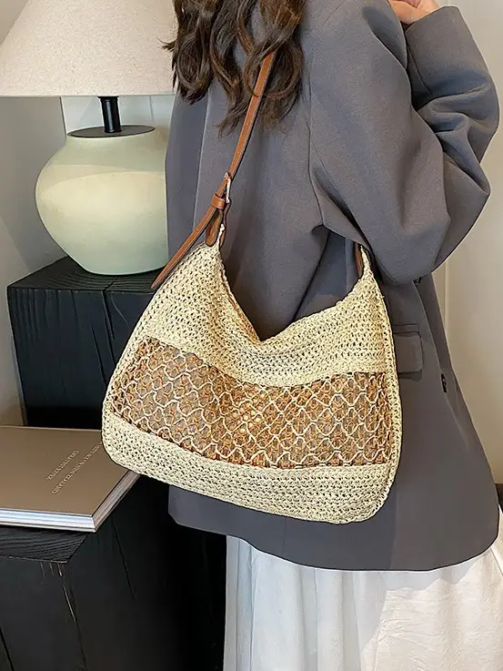 Women's Straw Woven Shoulder Bag Large Capacity Beach Travel - Image 3