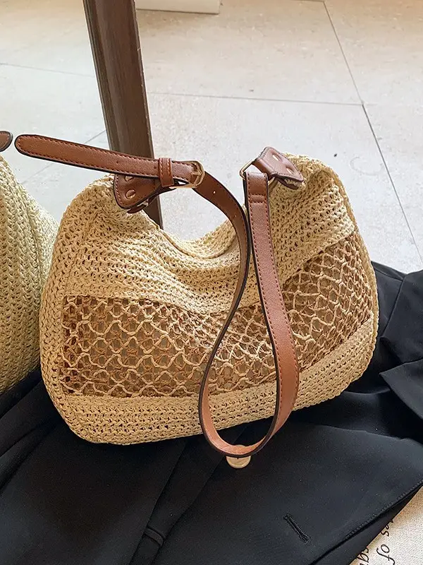 Women's Straw Woven Shoulder Bag Large Capacity Beach Travel - Image 5