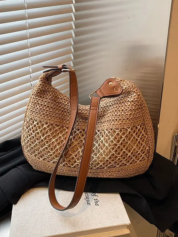 Women's Straw Woven Shoulder Bag Large Capacity Beach Travel - Image 6