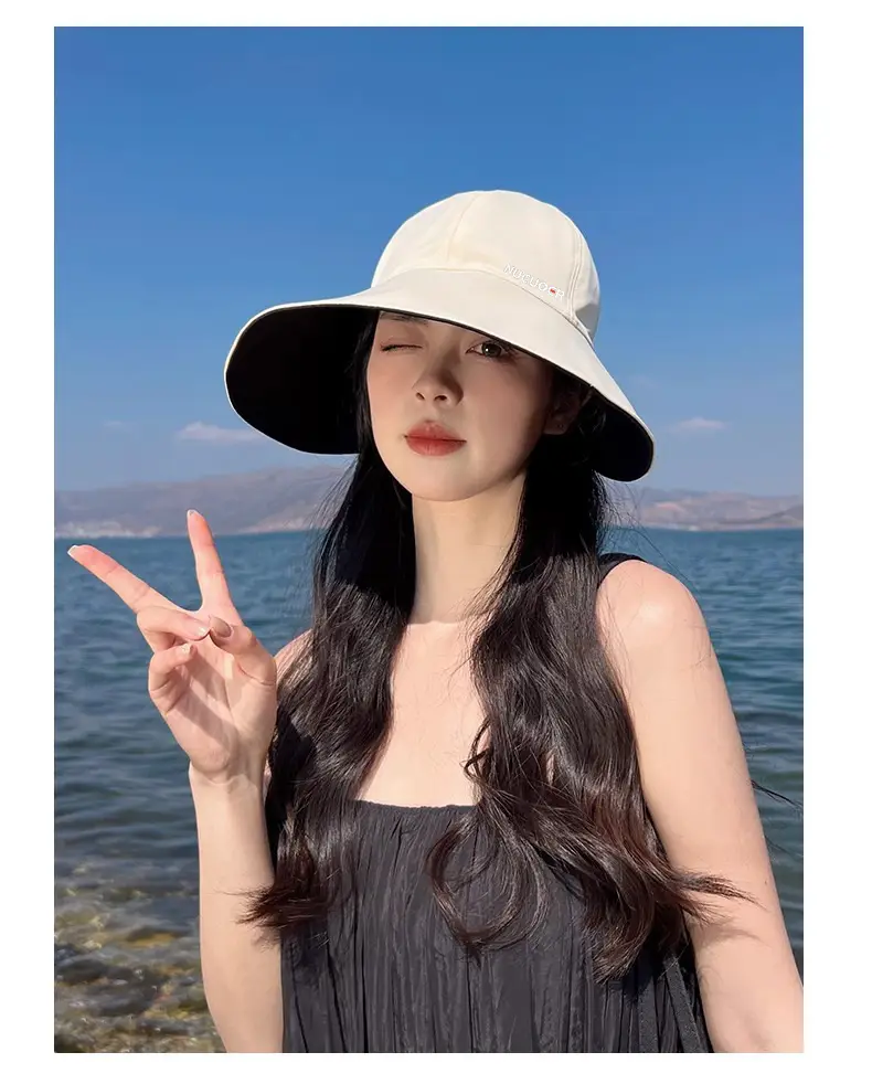 Double-Sided Fisherman Hat Women Grey UV Cover — feature 4