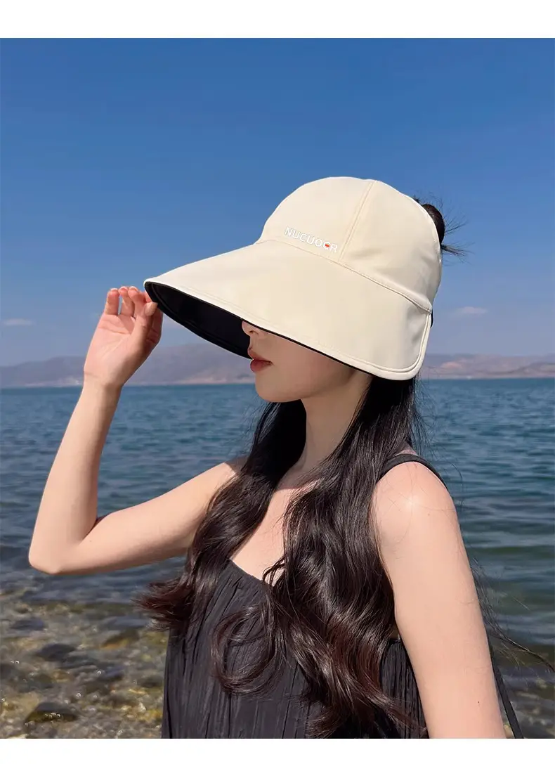 Double-Sided Fisherman Hat Women Grey UV Cover — feature 5