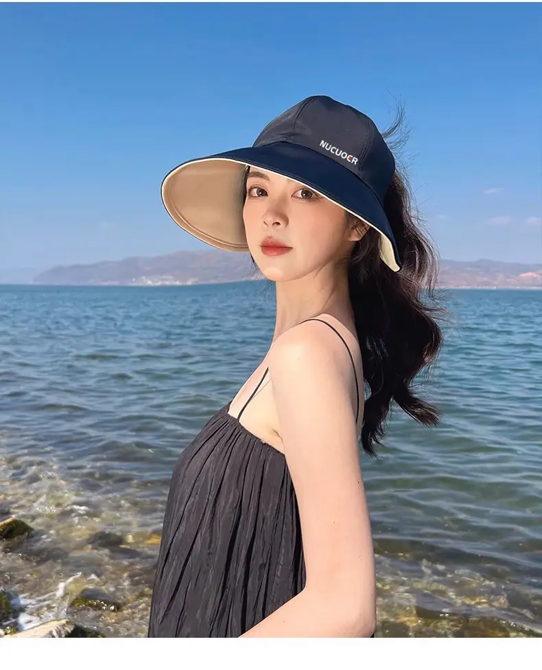 Double-Sided Fisherman Hat Women Grey UV Cover — feature 8