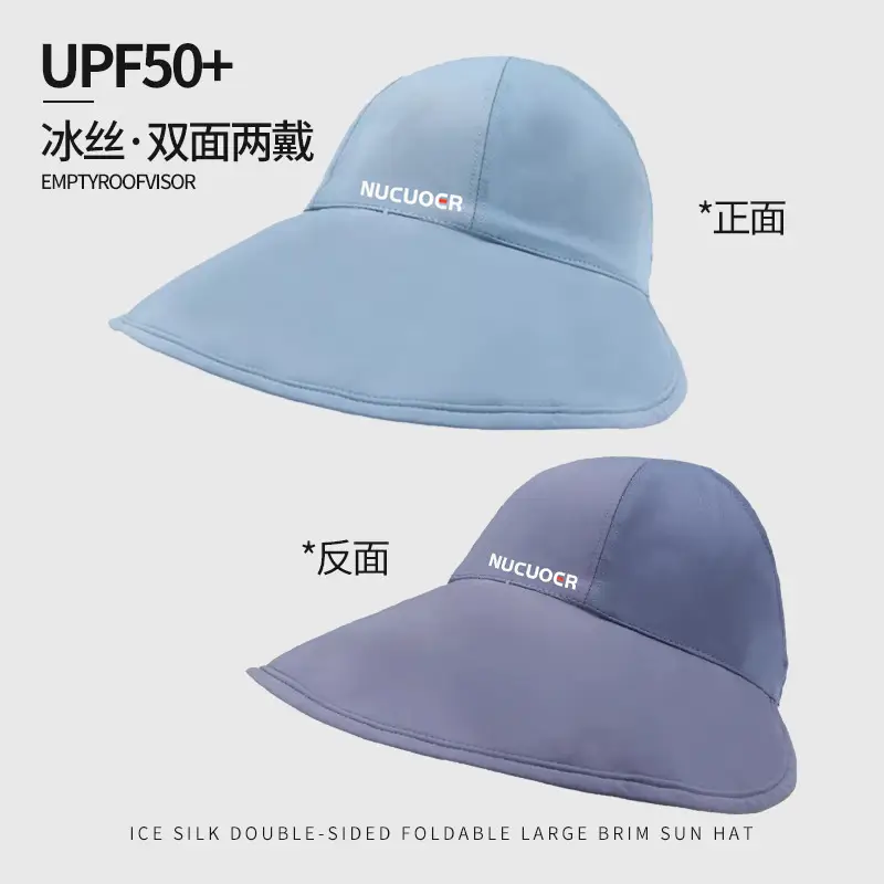 Double-Sided Fisherman Hat Women Grey UV Cover - Image 5