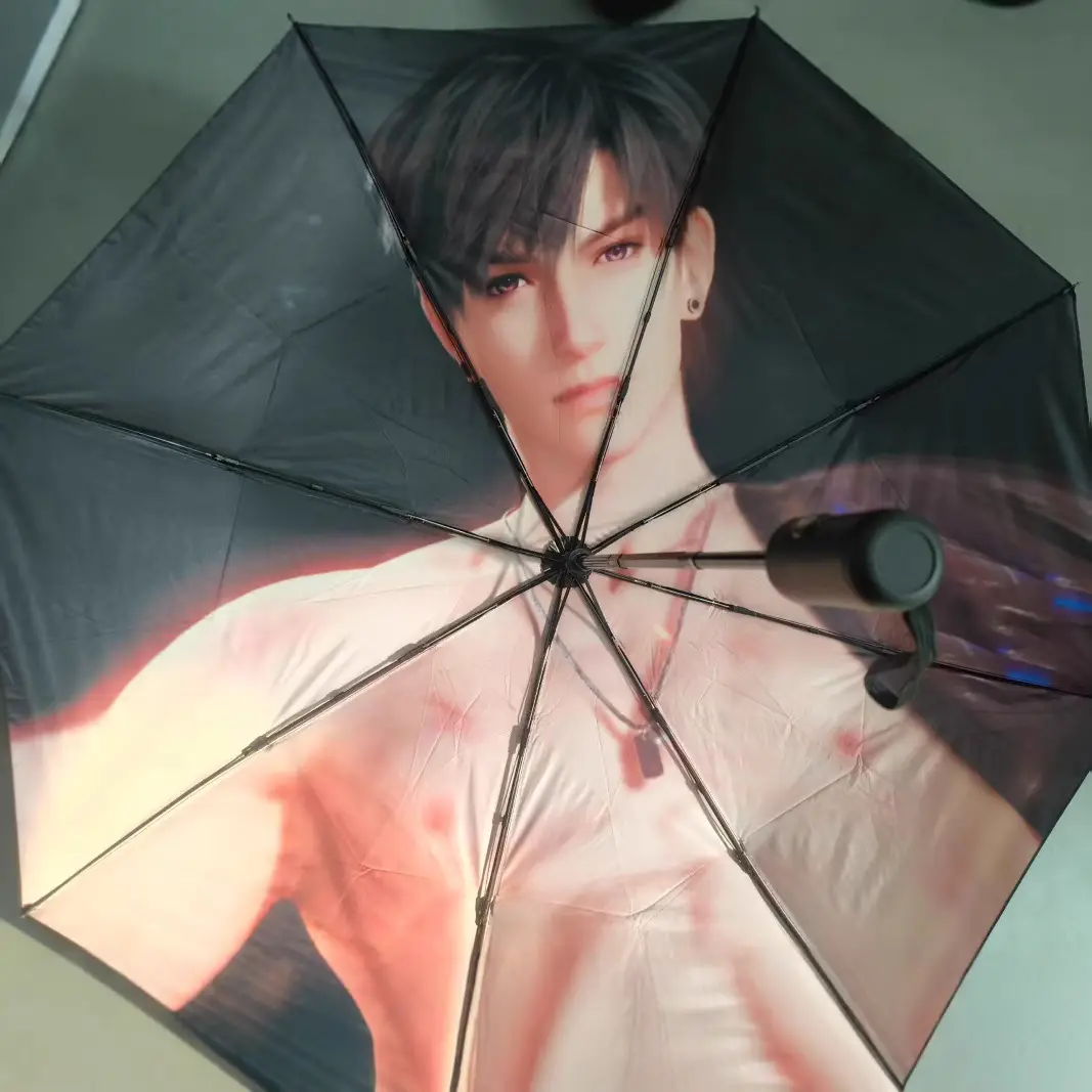 Full-Auto Black Rubber Sunscreen Umbrella for College Students - Image 5