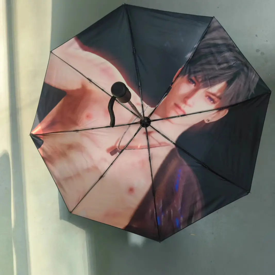 Full-Auto Black Rubber Sunscreen Umbrella for College Students - Image 6