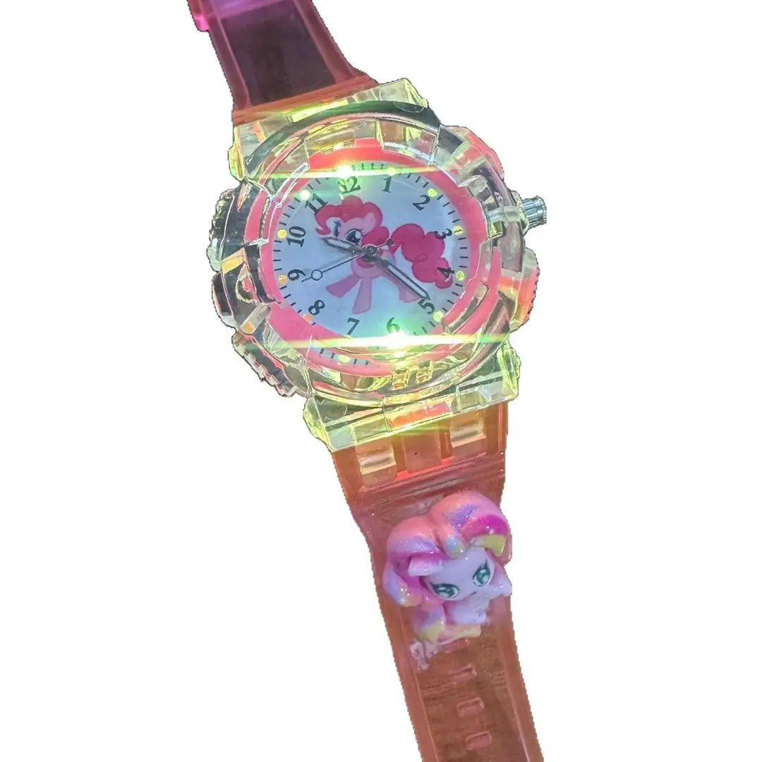New Luminous Children's Watch Anime Cartoon Pony Doll Pointer Quartz Watch Male and Female Student Sports Electronic