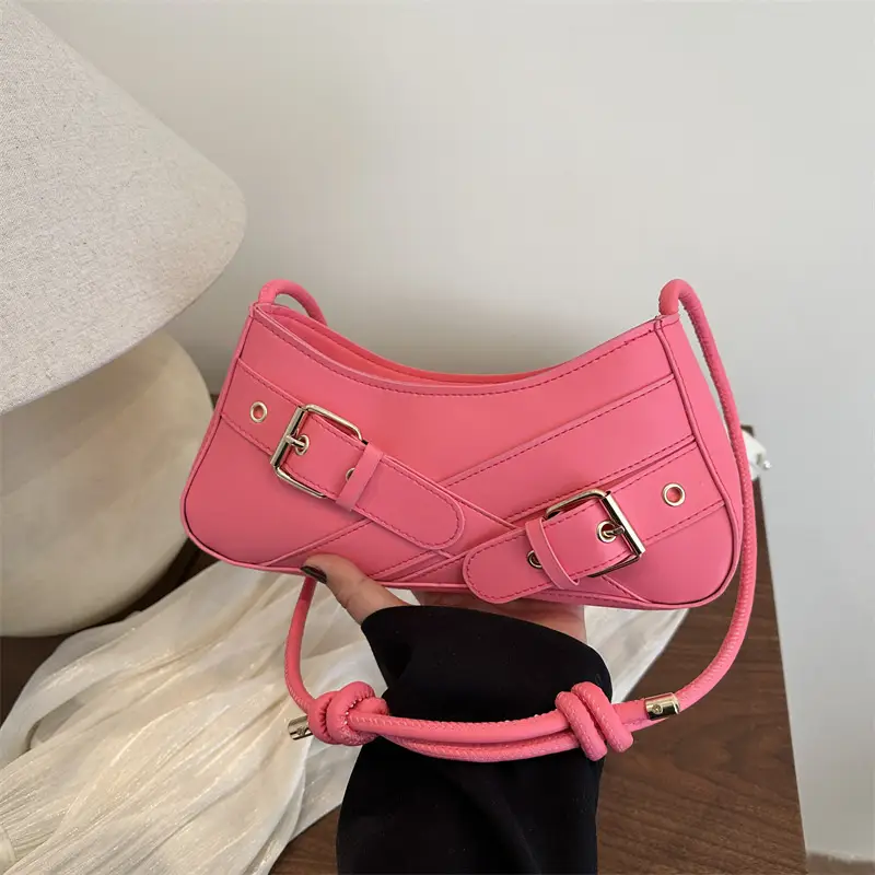 Pink Leather One Shoulder Bag for Women 2025 - Image 8