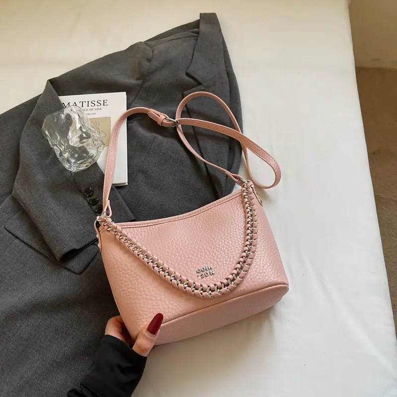 Women Retro Shoulder Bag White Leather 2026 - Image 4