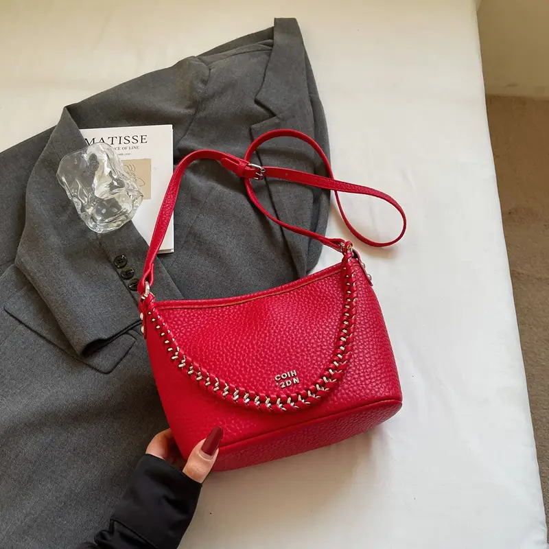 Women Retro Shoulder Bag White Leather 2026 - Image 6