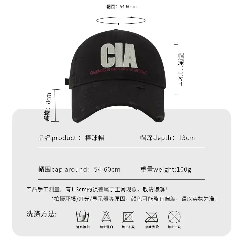 Men's Black CA Embroidered Baseball Cap - Image 8