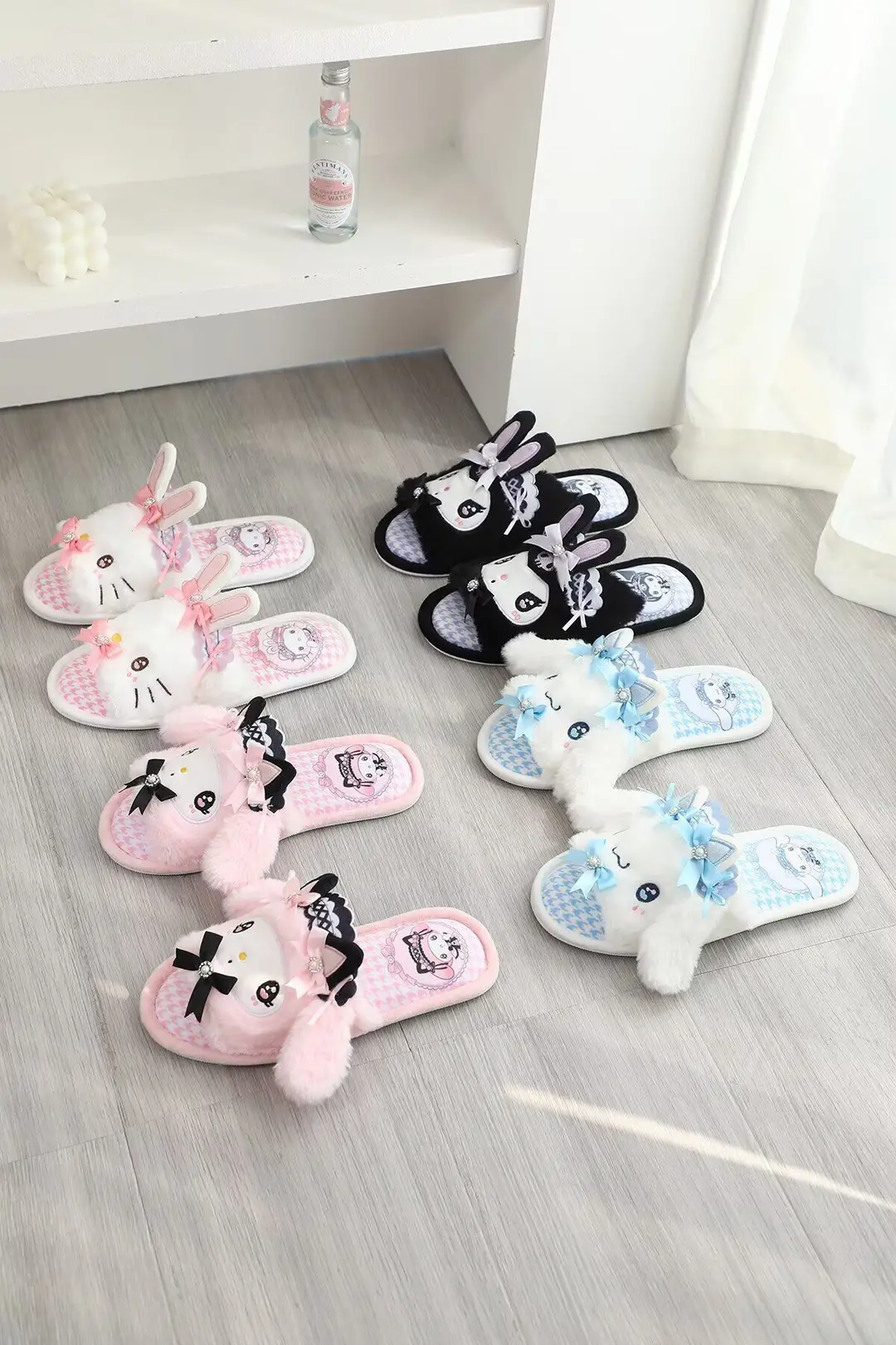 Summer Cute Cartoon Fish Mouth Home Shoes Plush Indoor Non-Slip Thin Cotton Slippers Spring & Fall Open Toe Slippers for Women — feature 7