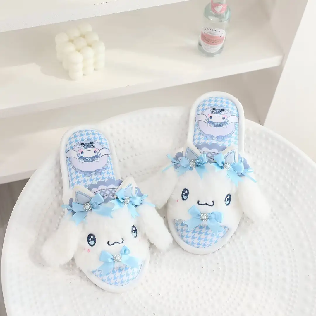 Summer Cute Cartoon Fish Mouth Home Shoes Plush Indoor Non-Slip Thin Cotton Slippers Spring & Fall Open Toe Slippers for Women