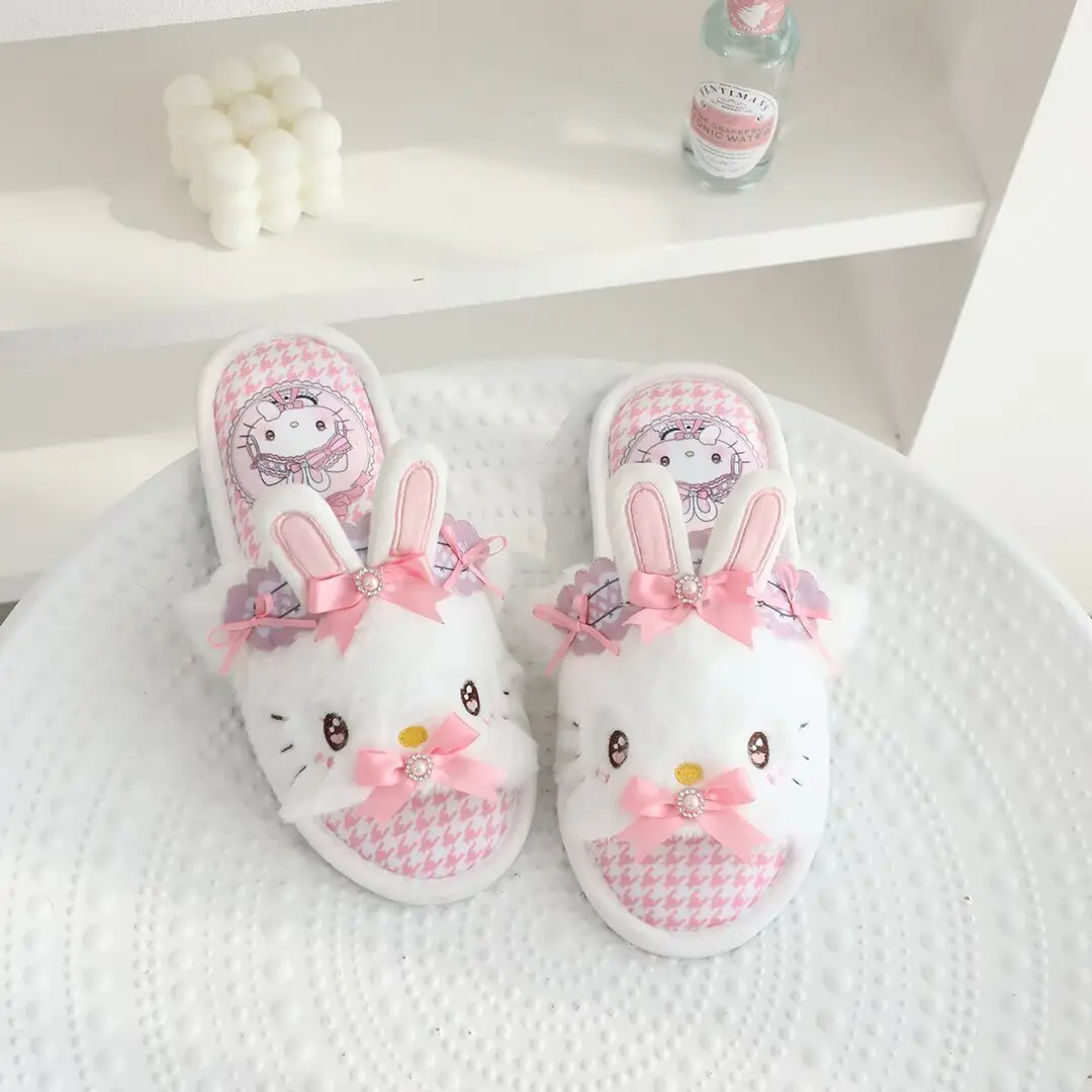 Summer Cute Cartoon Fish Mouth Home Shoes Plush Indoor Non-Slip Thin Cotton Slippers Spring & Fall Open Toe Slippers for Women