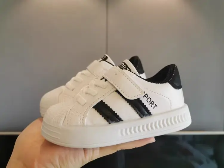 White Kids Sports Sneakers for Kids Kindergarten — feature 3