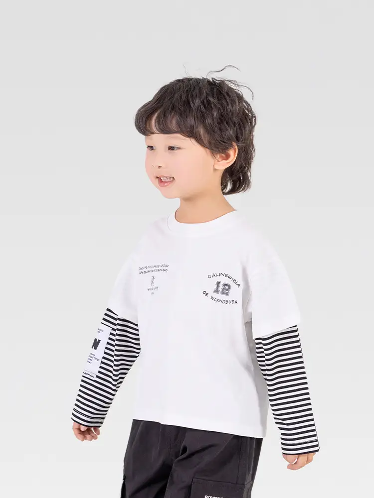 Kids Cotton Printed T-Shirt White with Peace Design - Image 7