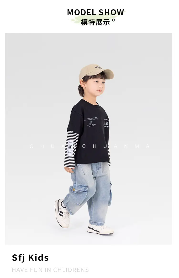 Kids Cotton Printed T-Shirt White with Peace Design — feature 12